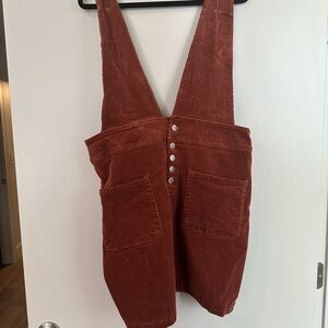 Brown Overall Dress with Wide Straps